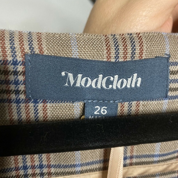 Modcloth Plaid Appeal Vest Jumpsuit Pockets sz 26 - Picture 7 of 8